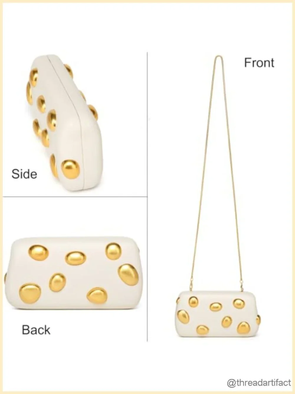 PU Leather Crossbody Evening Bag Clutch Purse Detachable Chain Shoulder Bag